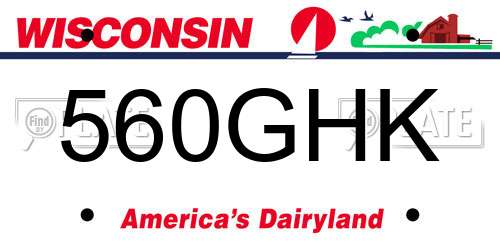560GHK Wisconsin License Plate