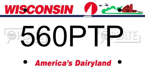 560PTP Wisconsin License Plate