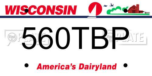 560TBP Wisconsin License Plate