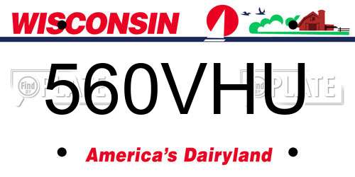 560VHU Wisconsin License Plate