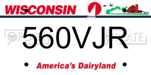 560VJR Wisconsin License Plate