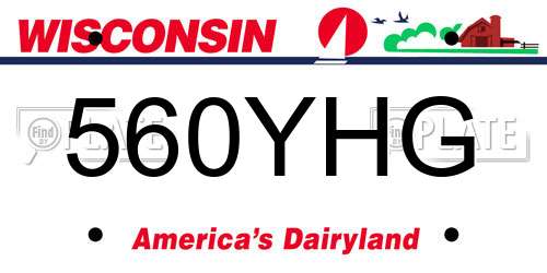 560YHG Wisconsin License Plate