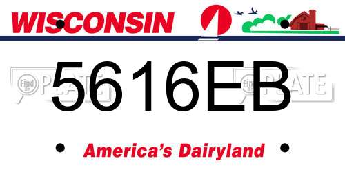 5616EB Wisconsin License Plate
