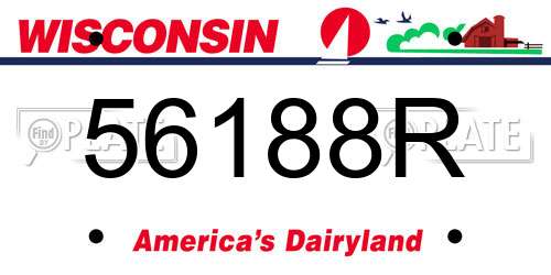 56188R Wisconsin License Plate