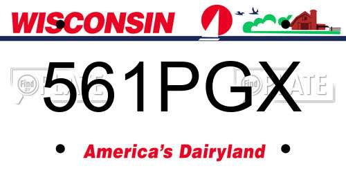 561PGX Wisconsin License Plate