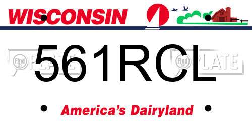 561RCL Wisconsin License Plate