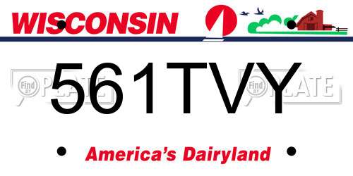 561TVY Wisconsin License Plate