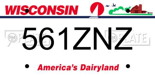 561ZNZ Wisconsin License Plate
