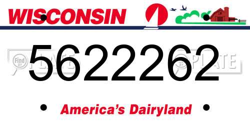 5622262 Wisconsin License Plate