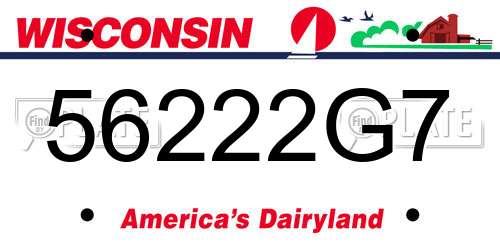 56222G7 Wisconsin License Plate