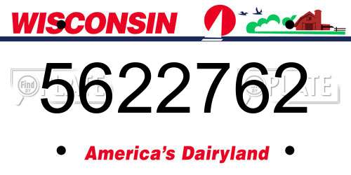 5622762 Wisconsin License Plate