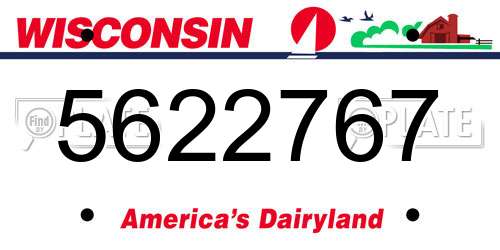 5622767 Wisconsin License Plate