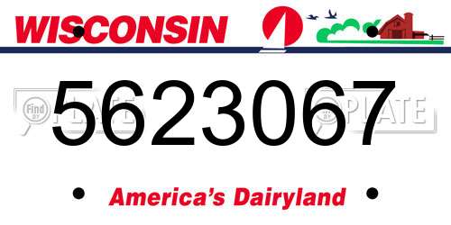 5623067 Wisconsin License Plate