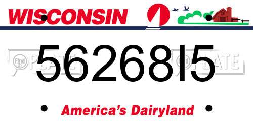 56268I5 Wisconsin License Plate