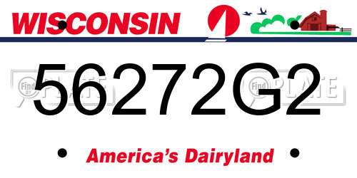 56272G2 Wisconsin License Plate