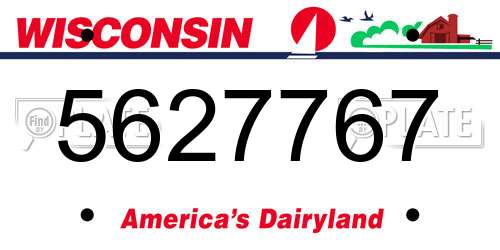 5627767 Wisconsin License Plate