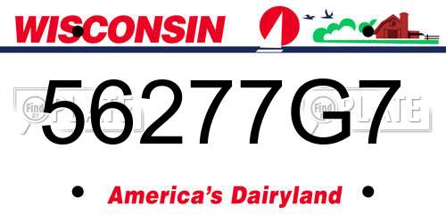 56277G7 Wisconsin License Plate