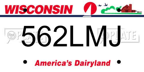 562LMJ Wisconsin License Plate