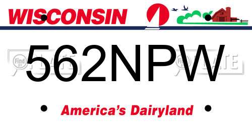 562NPW Wisconsin License Plate