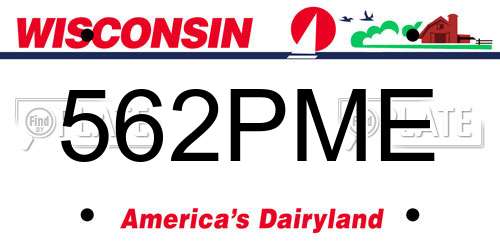 562PME Wisconsin License Plate