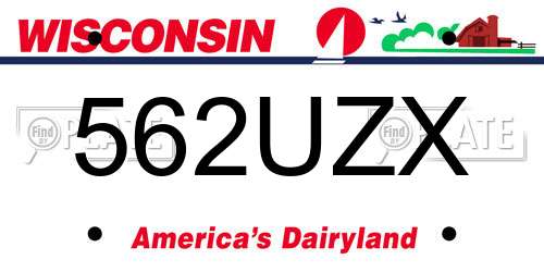 562UZX Wisconsin License Plate