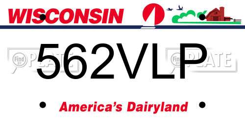 562VLP Wisconsin License Plate