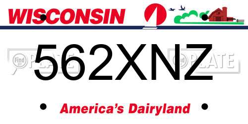 562XNZ Wisconsin License Plate