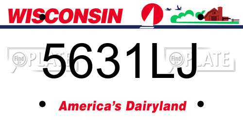 5631LJ Wisconsin License Plate
