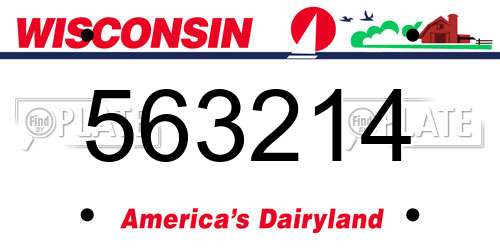 563214 Wisconsin License Plate