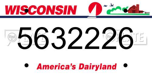 5632226 Wisconsin License Plate