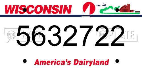 5632722 Wisconsin License Plate