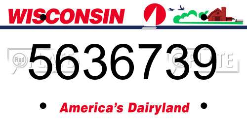 5636739 Wisconsin License Plate
