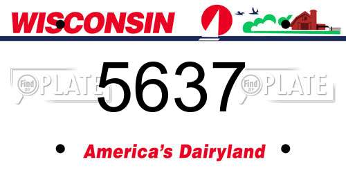 5637 Wisconsin License Plate