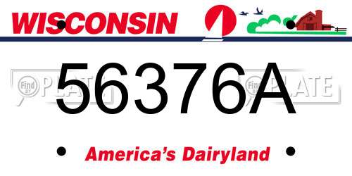 56376A Wisconsin License Plate