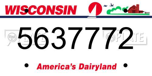 5637772 Wisconsin License Plate