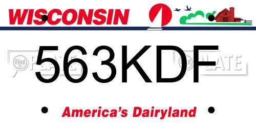 563KDF Wisconsin License Plate