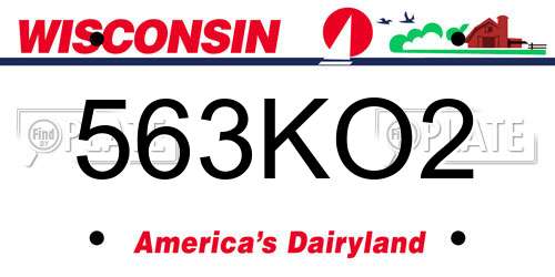 563KO2 Wisconsin License Plate