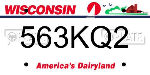 563KQ2 Wisconsin License Plate