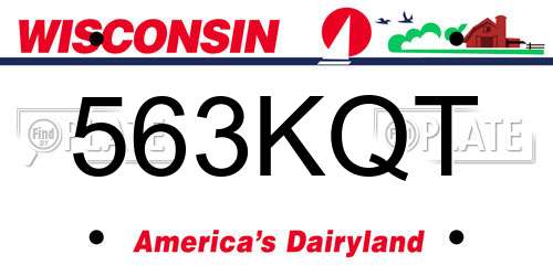 563KQT Wisconsin License Plate
