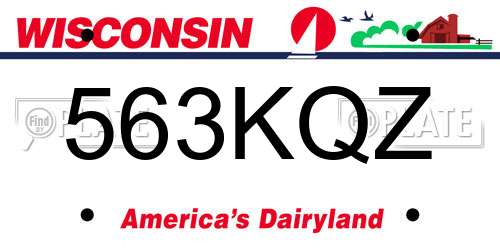 563KQZ Wisconsin License Plate