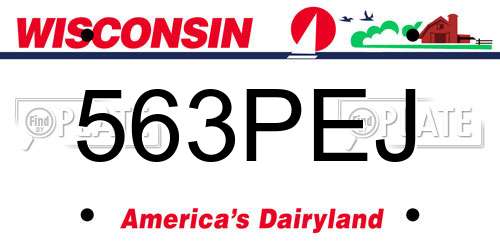 563PEJ Wisconsin License Plate