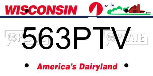 563PTV Wisconsin License Plate