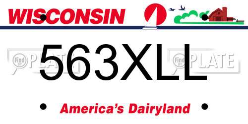 563XLL Wisconsin License Plate