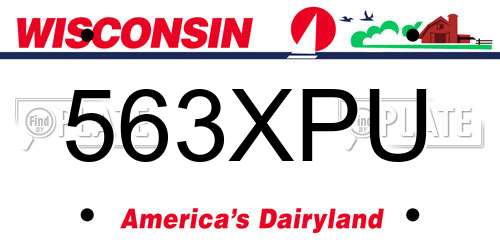 563XPU Wisconsin License Plate