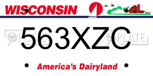 563XZC Wisconsin License Plate