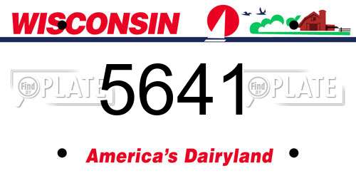 5641 Wisconsin License Plate