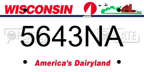 5643NA Wisconsin License Plate