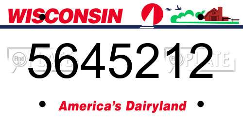5645212 Wisconsin License Plate