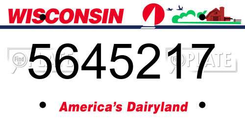 5645217 Wisconsin License Plate