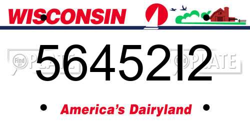 56452I2 Wisconsin License Plate